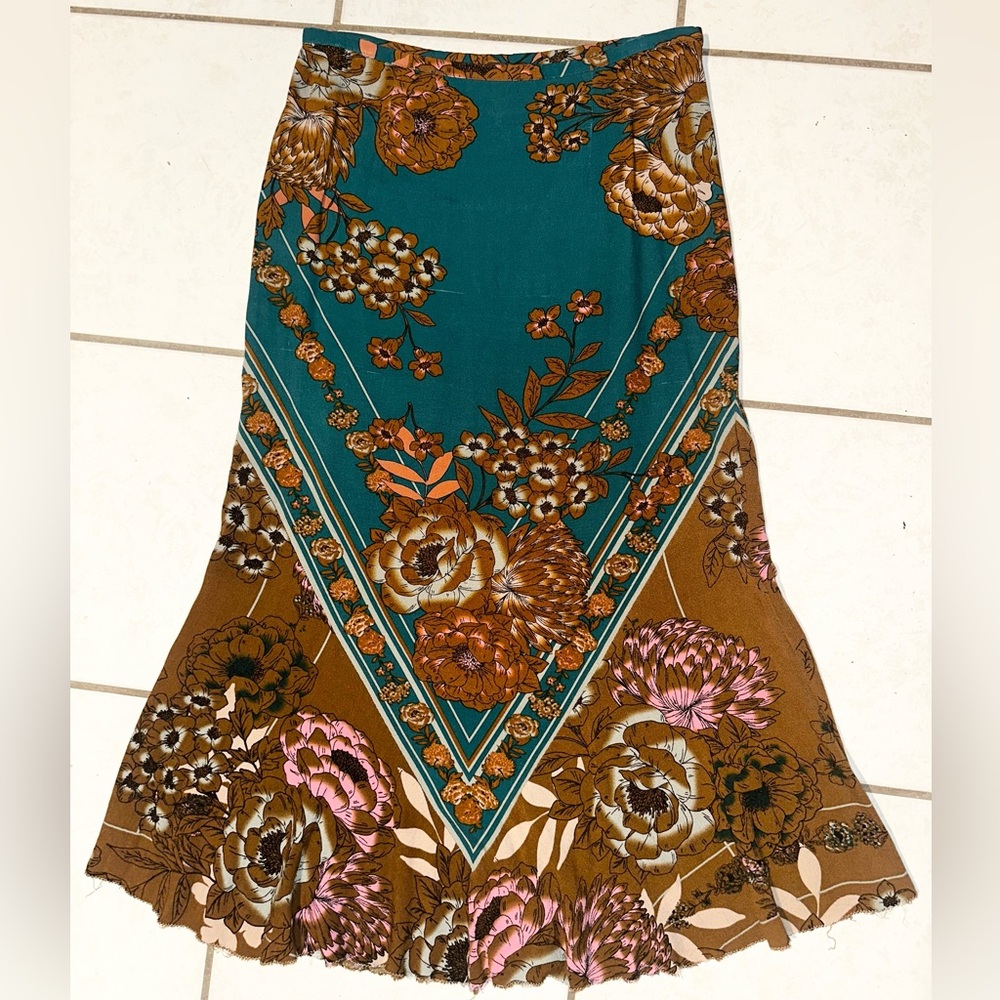 Free People Bali After Hours Floral Maxi Skirt